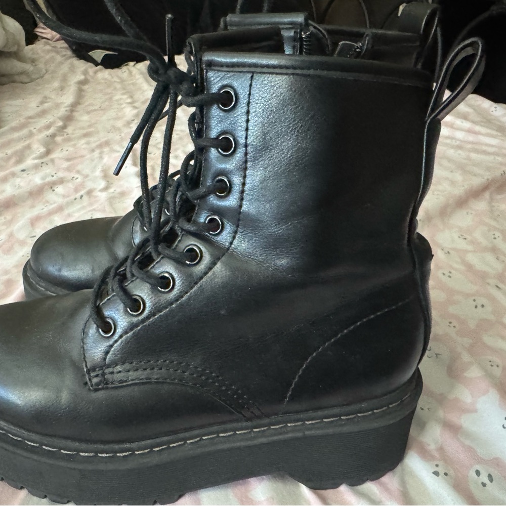Sleek Black Women's Combat Boots